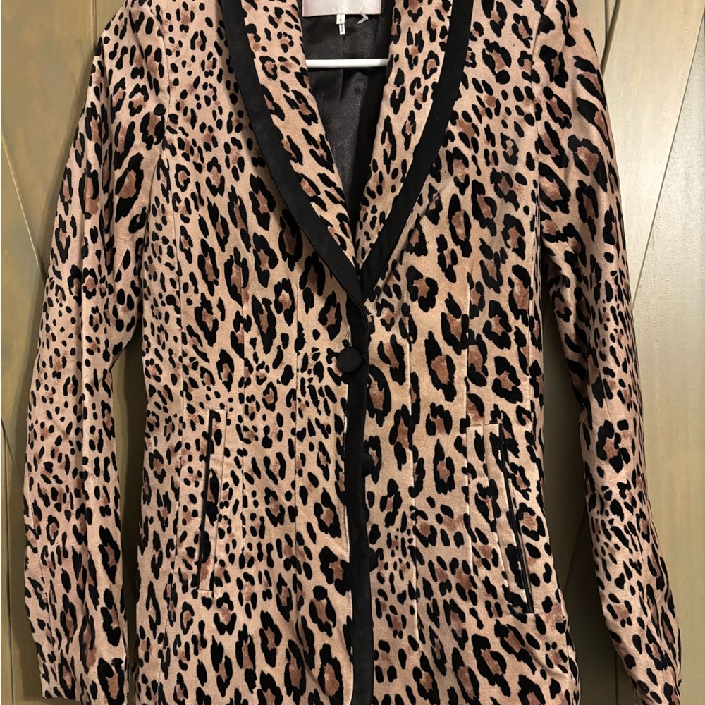 FRAME Classic Leopard Print Blazer